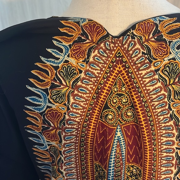 vintage 80s angel sleeve Hatari caftan dashiki - Picture 5 of 6